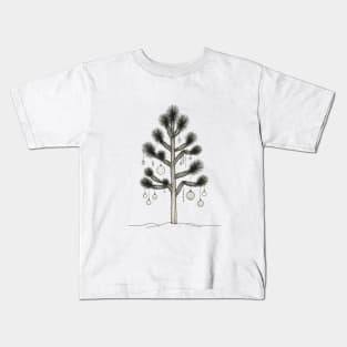 Desert Holiday Charm - Minimalist Joshua Tree Line Art Kids T-Shirt